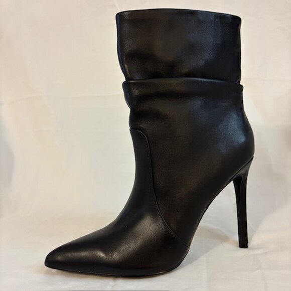 Steve Madden Monarch Black Leather Slouchy Stiletto Ankle Booties Womens Size 9M - Picture 4 of 12